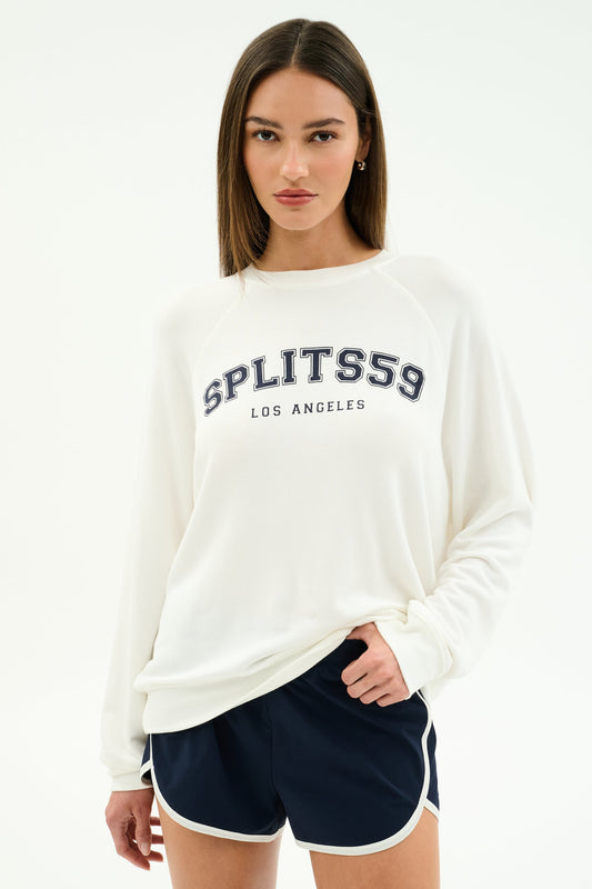Andie Oversized Fleece Varsity Graphic Sweatshirt - Splits59