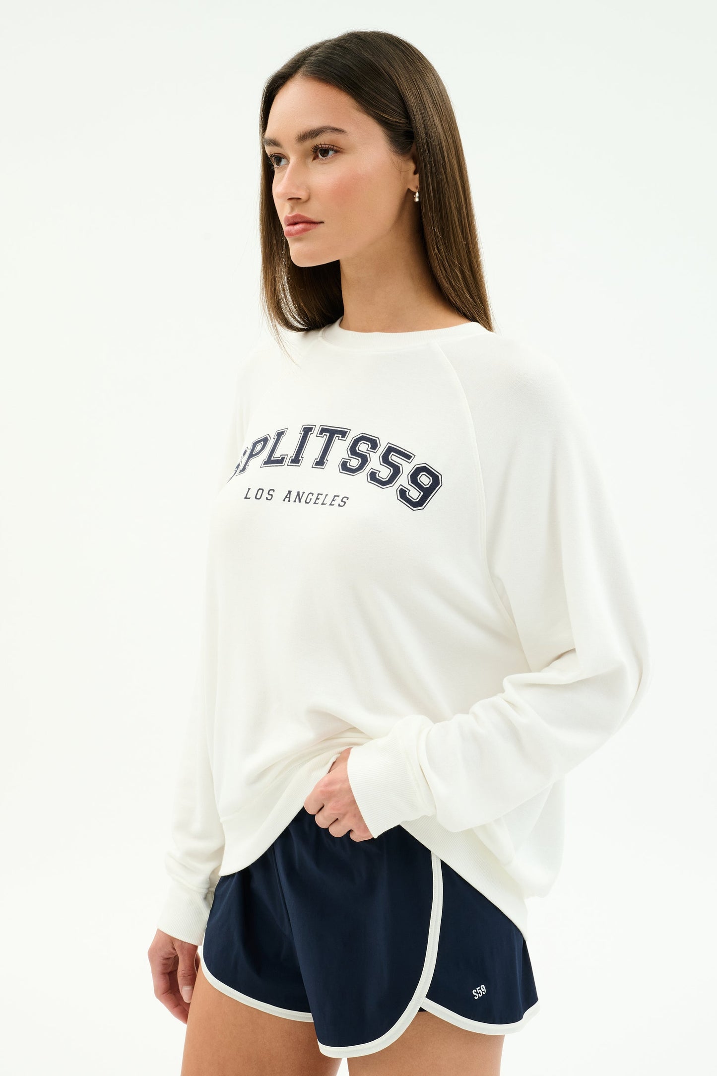 Andie Oversized Fleece Varsity Graphic Sweatshirt - Splits59
