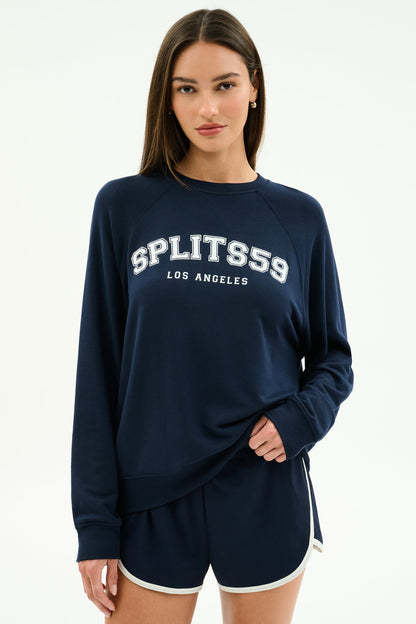 Andie Oversized Fleece Varsity Graphic Sweatshirt - Splits59