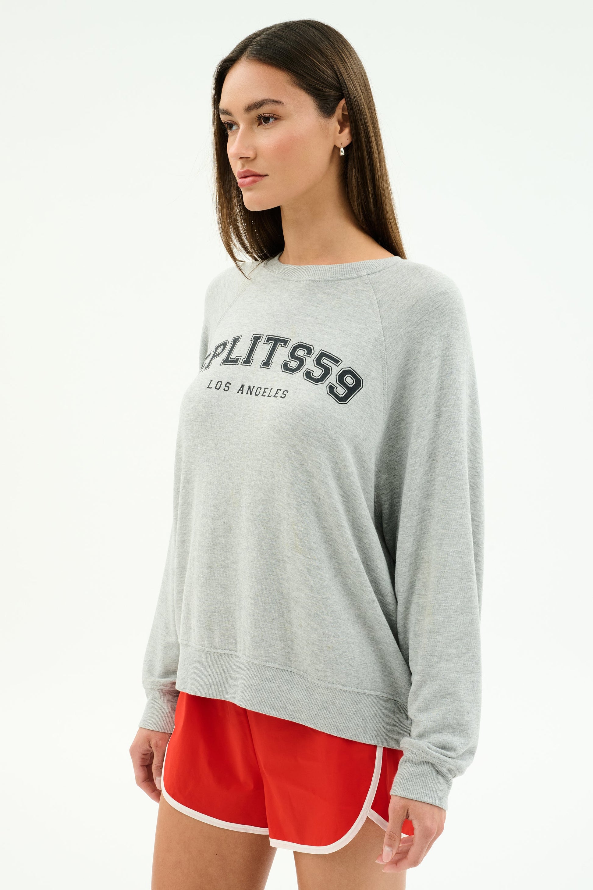 Andie Oversized Fleece Varsity Graphic Sweatshirt - Splits59