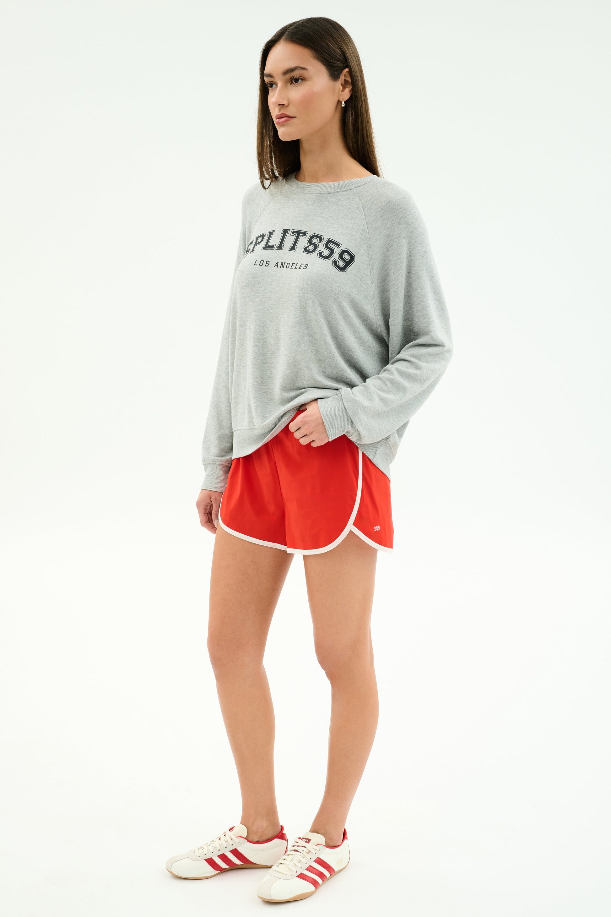 Andie Oversized Fleece Varsity Graphic Sweatshirt - Splits59