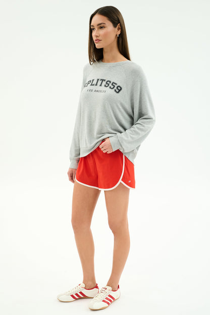 Andie Oversized Fleece Varsity Graphic Sweatshirt - Splits59
