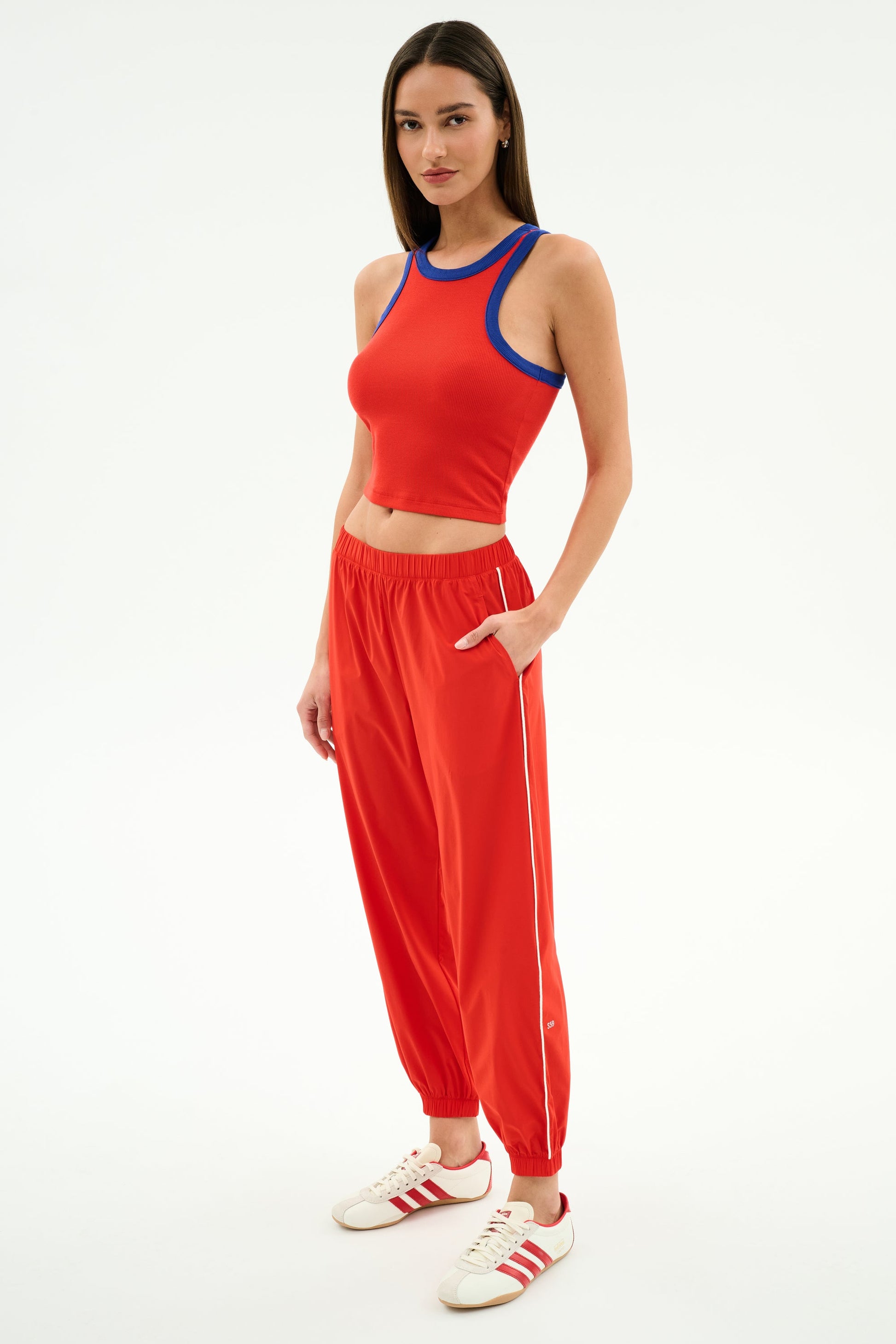 Megan Woven Nylon Jogger w/ Piping - Splits59