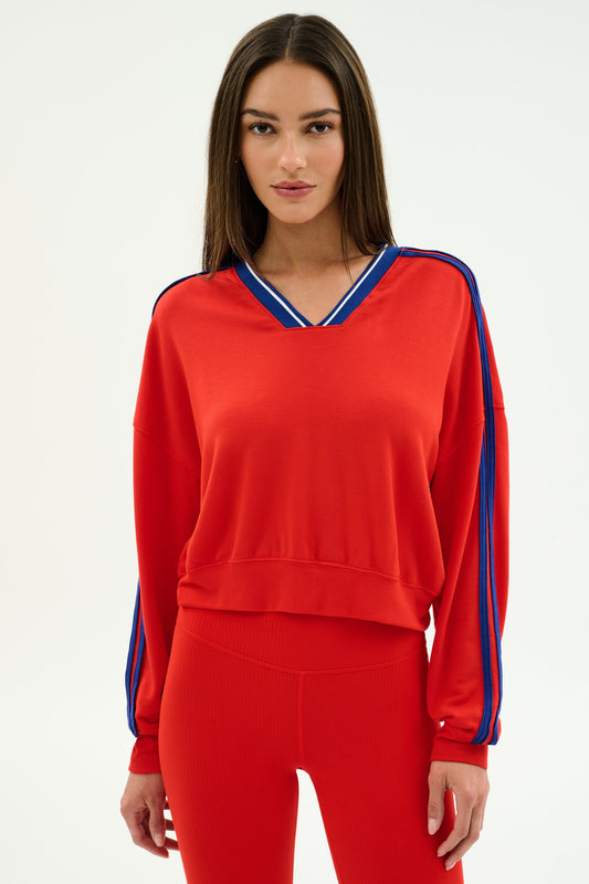 Ellie Fleece V Neck Sweatshirt - Splits59