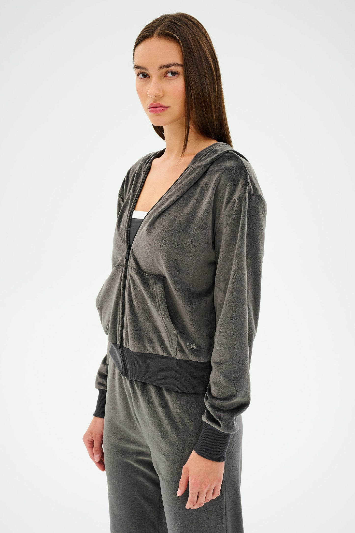 Rhys Velour Zip Up Hoodie - Splits59