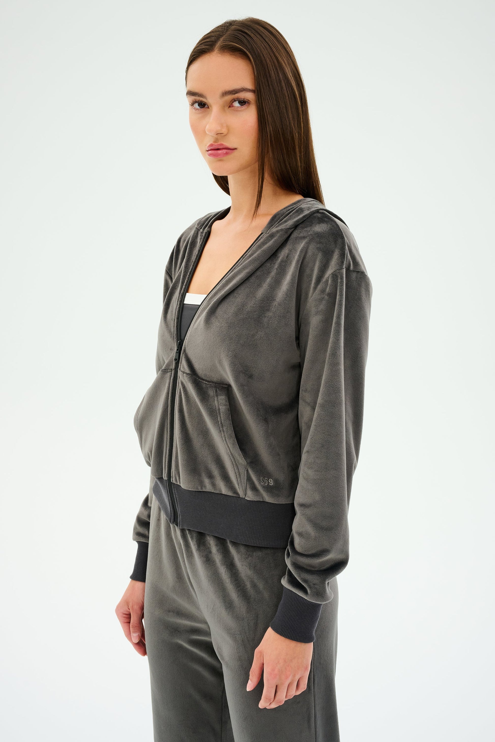 Rhys Velour Zip Up Hoodie - Splits59