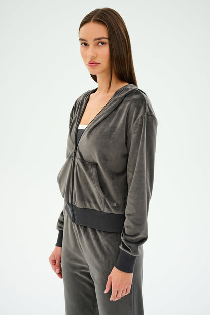 Rhys Velour Zip Up Hoodie - Splits59