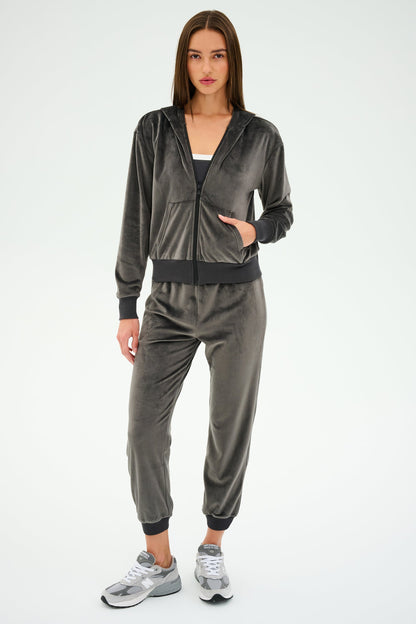 Rhys Velour Zip Up Hoodie - Splits59