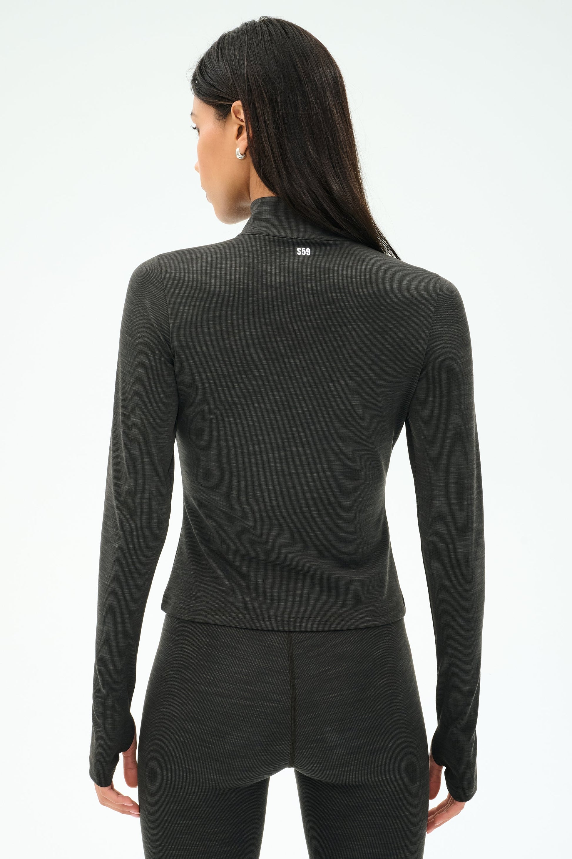 Stevie Active Rib Half Zip Waist Length - Splits59