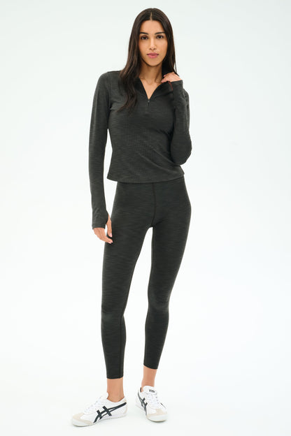 Stevie Active Rib Half Zip Waist Length - Splits59